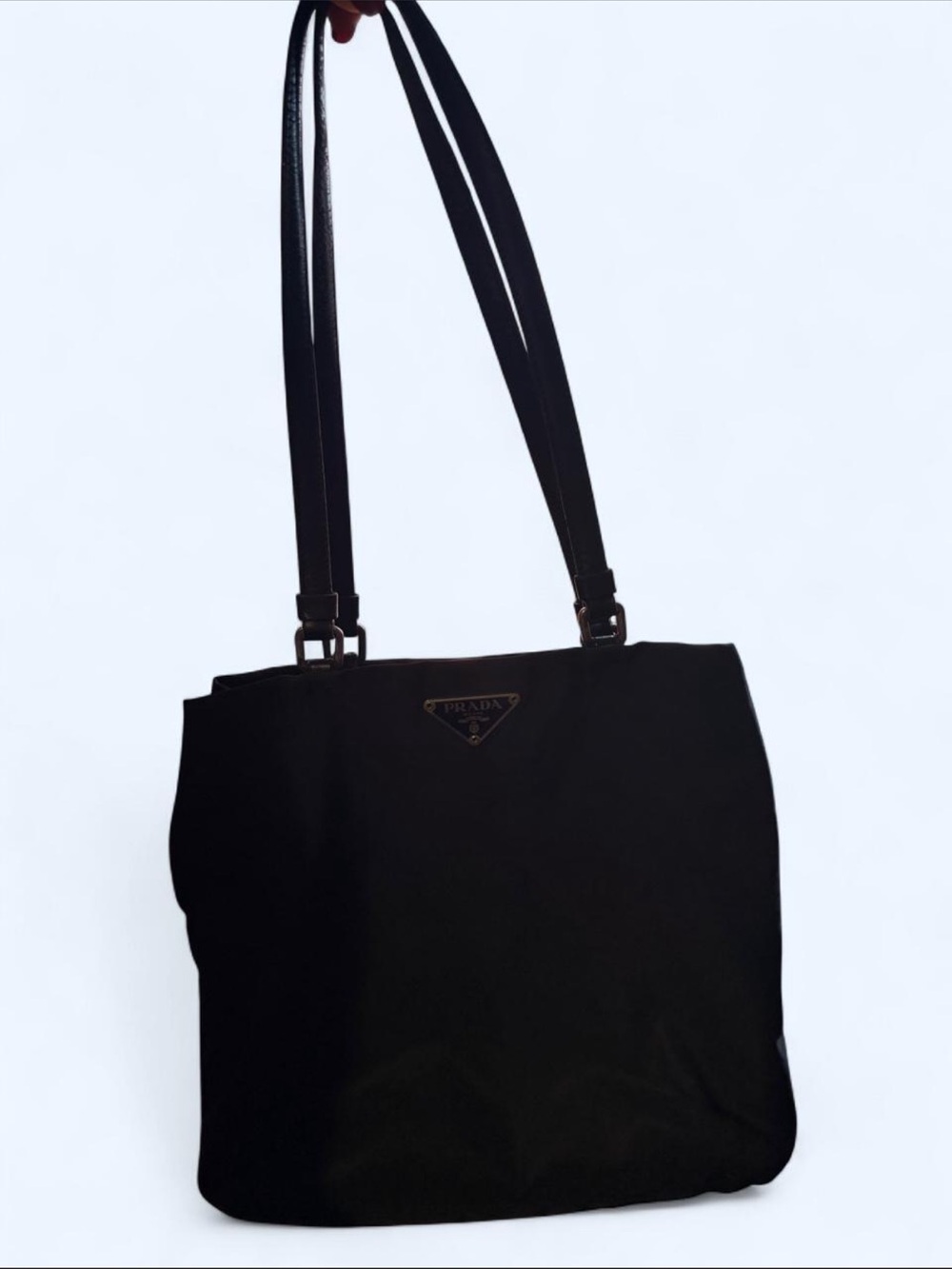 Prada Black Nylon Shoulder Bag with Double Straps